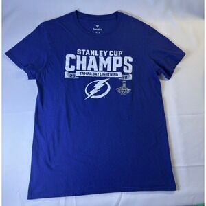 Fanatics Tampa Bay Lightning Stanley Cup 2020 Champs Graphic Blue T-Shirt Medium